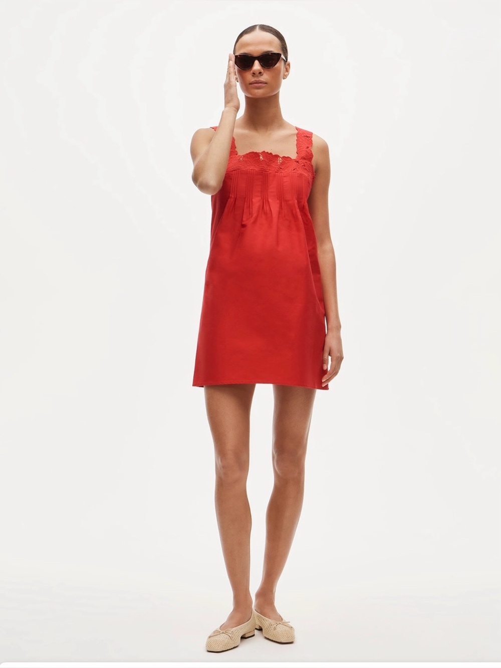 NWT J.Crew Ondine Mini Dress Double Cotton Poplin Passion Rouge Red Sz S